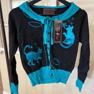Voodoo Vixen Retro Sweater NWT Size Medium Cardigan